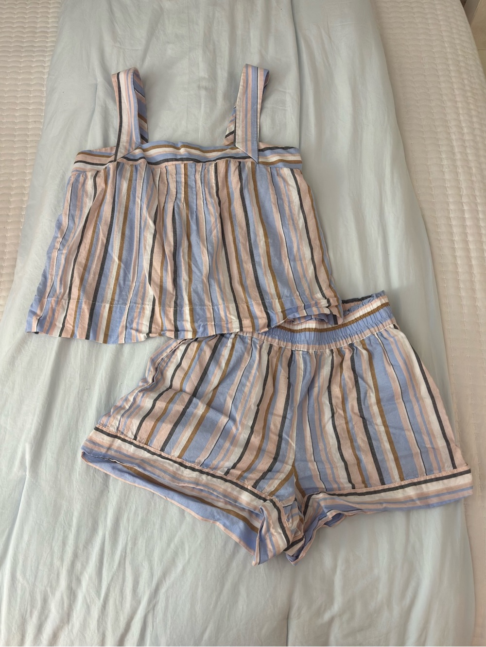 Striped top and shorts set